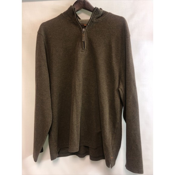 Dockers Other - Dockers Mens Brown And Orange Long Sleeve Pullover 1/4 Half Zip Size XXL